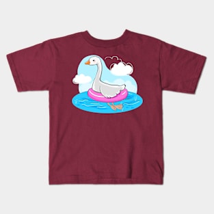 goose cute swim Kids T-Shirt